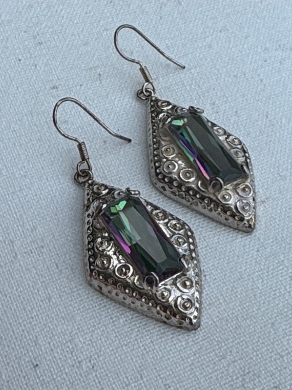 925 vintage sterling silver dangle pierced earrings